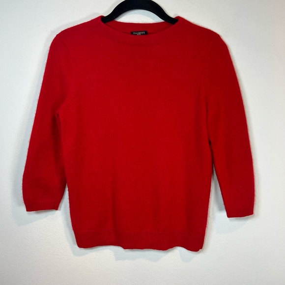 Talbots Sweaters - Talbots Womens Cashmere Sweater Red 3/4 Sleeve Quiet Luxury Medium Petite Fits S
